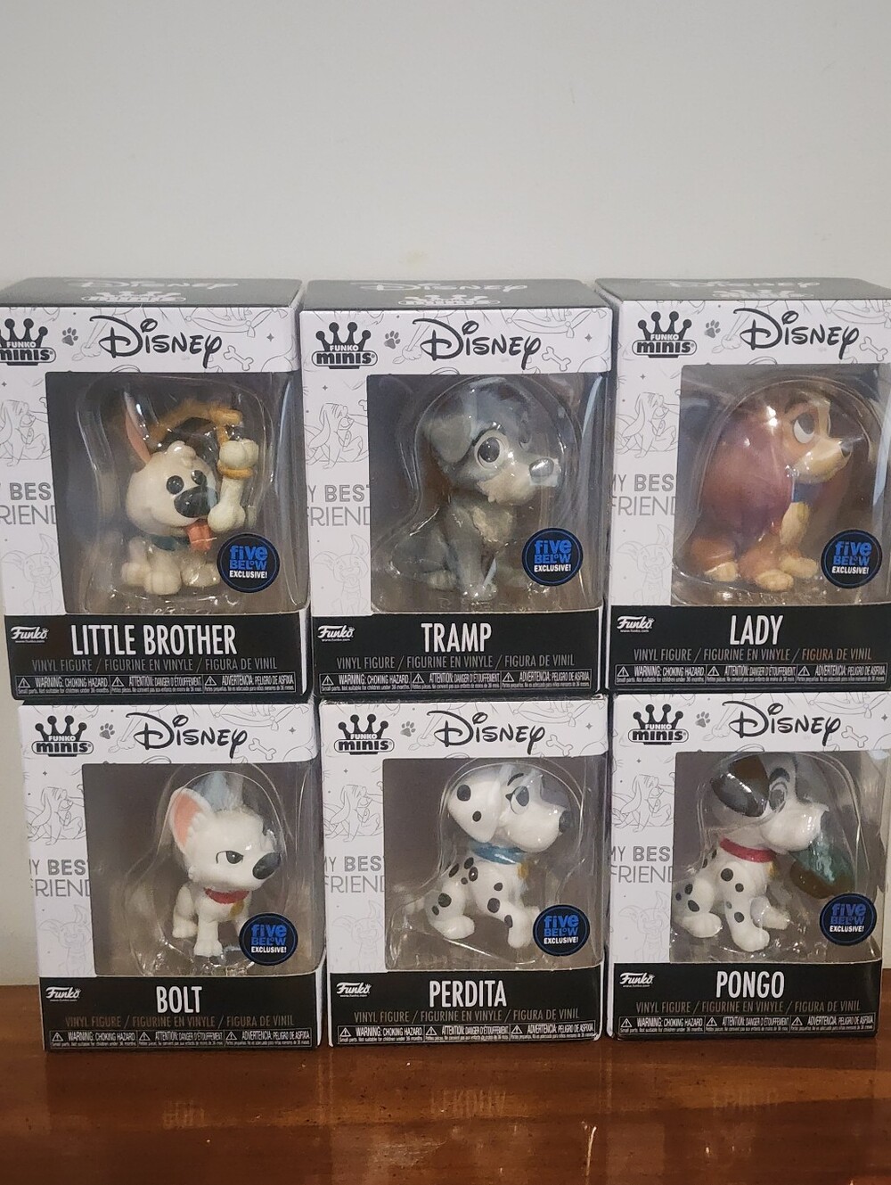 RARE- Funko Minis Disney Dogs Vinyl Lot of 6 Five Below Exclusive, COMPLETE SET